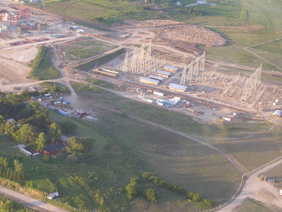 Estación transformadora vista aérea